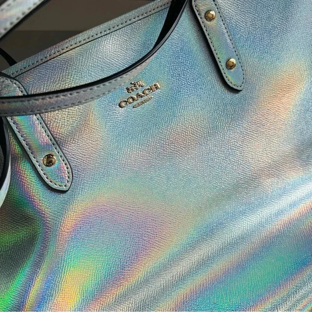Coach Limited Edition Holographic Iridescent City Zip Tote - Picture 7 of 16